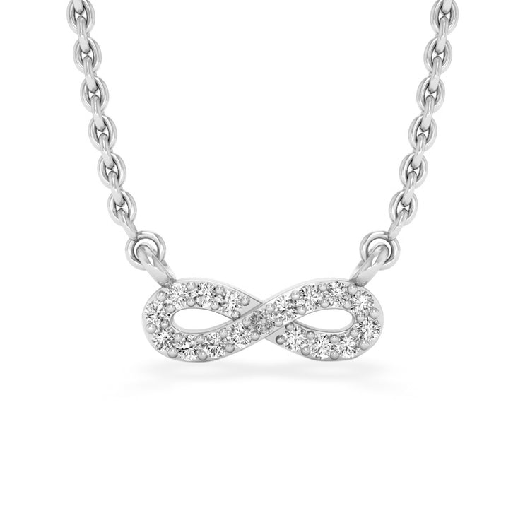 Infinity Symbol Lab-Grown Diamond + Solid Gold Pendant Necklace