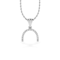 Semi-Circle Lab-Grown Diamond + Solid Gold Pendant Necklace