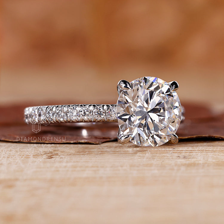 IGI certified round cut engagement ring.

