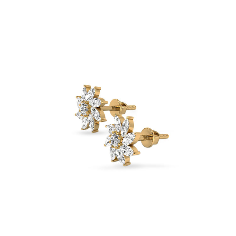 Pinwheel Lab-Grown Diamond Stud + Solid Gold Earrings