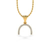 Semi-Circle Lab-Grown Diamond + Solid Gold Pendant Necklace