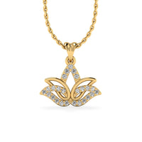 Lotus Lab-Grown Diamond + Solid Gold Pendant Necklace