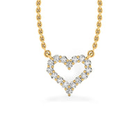 Open Heart Lab-Grown Diamond + Solid Gold Pendant Necklace