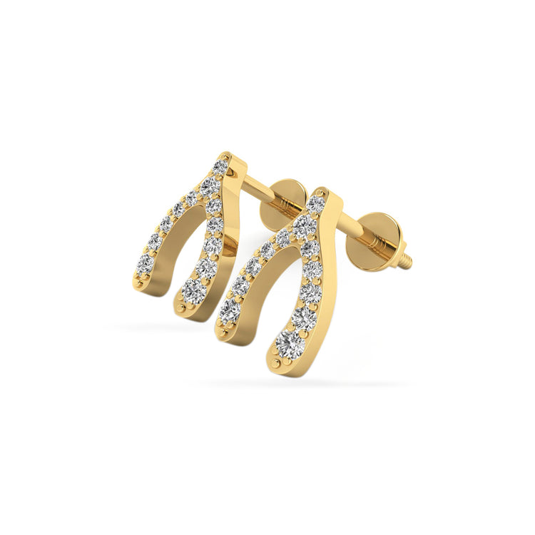 Make a Wishbone Lab-Grown Diamond + Solid Gold Stud Earrings