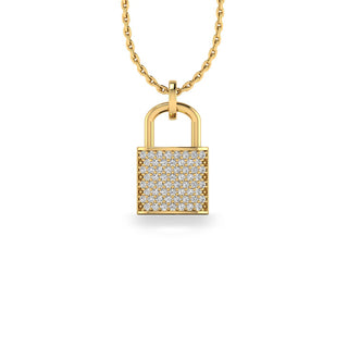 Padlock Lab-Grown Diamond + Solid Gold Pendant Necklace