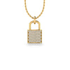 Padlock Lab-Grown Diamond + Solid Gold Pendant Necklace