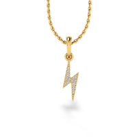 Lightning Bolt Lab-Grown Diamond + Solid Gold Stud Pendant Necklace