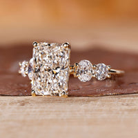 5 stone engagement ring with prong setting.
