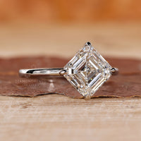 White gold engagement ring with solitaire engagement ring.
