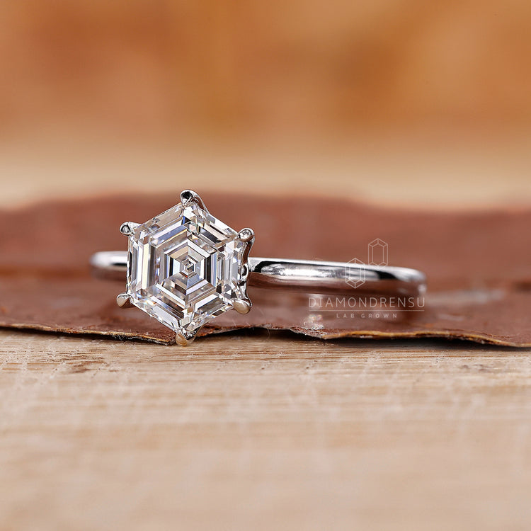 White gold ring crafted as handmade ring.
