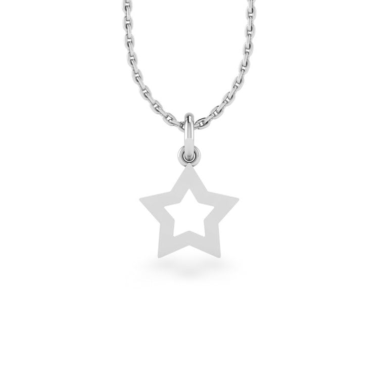 Open Star Lab-Grown Diamond + Solid Gold Pendant Necklace