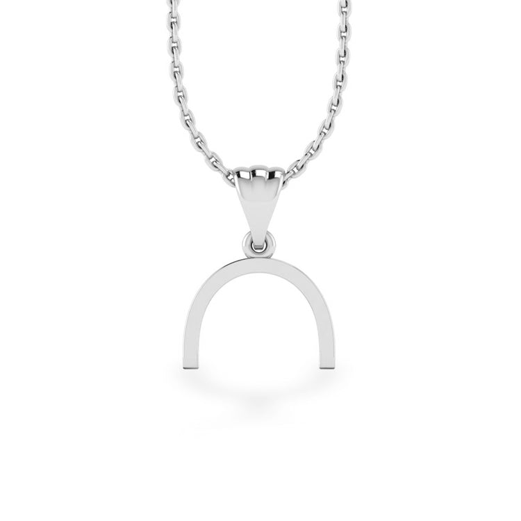 Semi-Circle Lab-Grown Diamond + Solid Gold Pendant Necklace