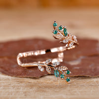 Marquise and round cut band made in handmade jewelry.