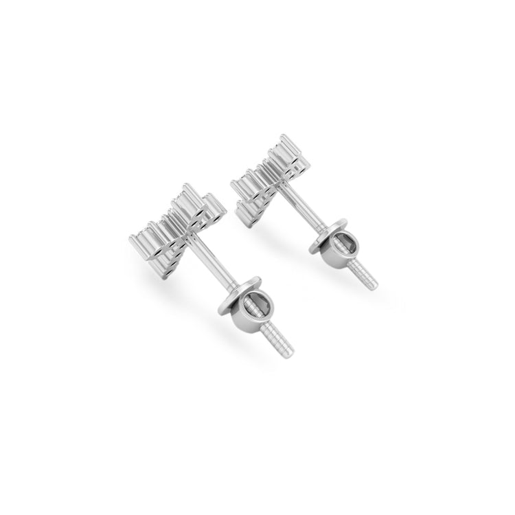 Cross Lab-Grown Diamond  + Solid Gold Stud Earrings