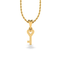 Love is The Key Lab-Grown Diamond + Solid Gold Pendant Necklace