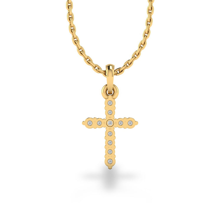 Cross Lab-Grown Diamond + Solid Gold Pendant Necklace