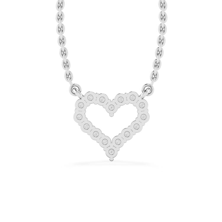 Open Heart Lab-Grown Diamond + Solid Gold Pendant Necklace