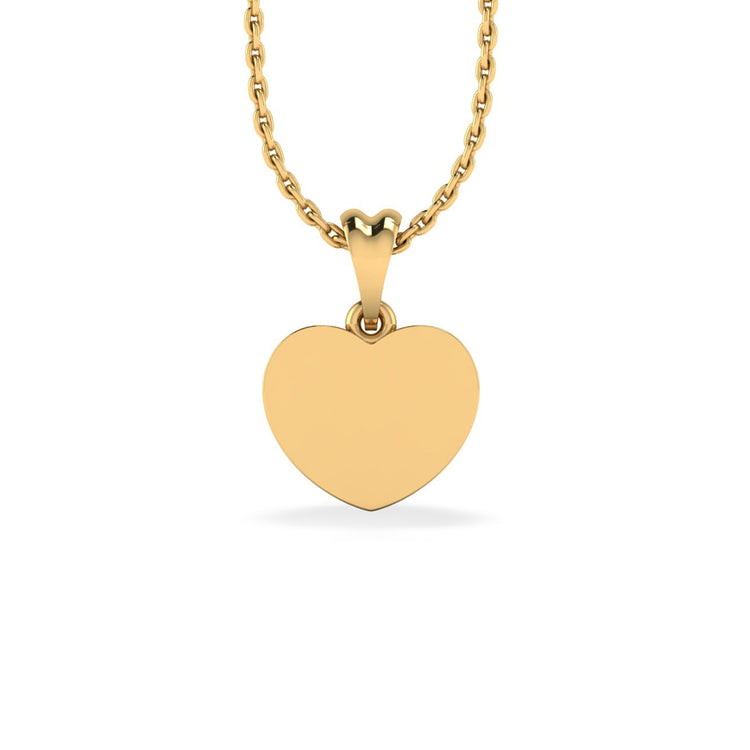 Chubby Heart Lab-Grown Diamond + Solid Gold Pendant Necklace