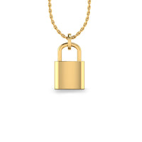 Padlock Lab-Grown Diamond + Solid Gold Pendant Necklace