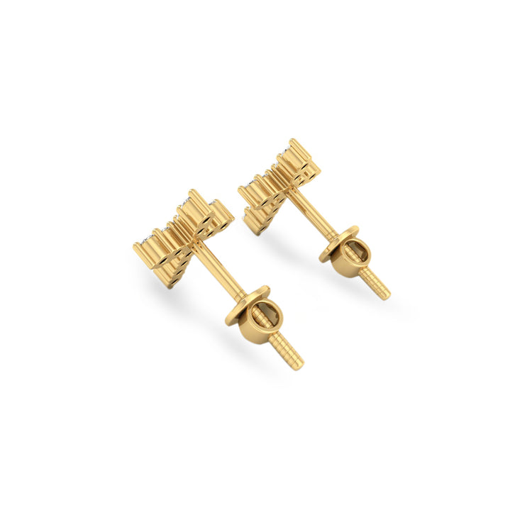 Cross Lab-Grown Diamond  + Solid Gold Stud Earrings