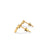 Semi-Circle Lab-Grown Diamond Stud + Solid Gold Earrings