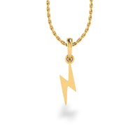 Lightning Bolt Lab-Grown Diamond + Solid Gold Stud Pendant Necklace