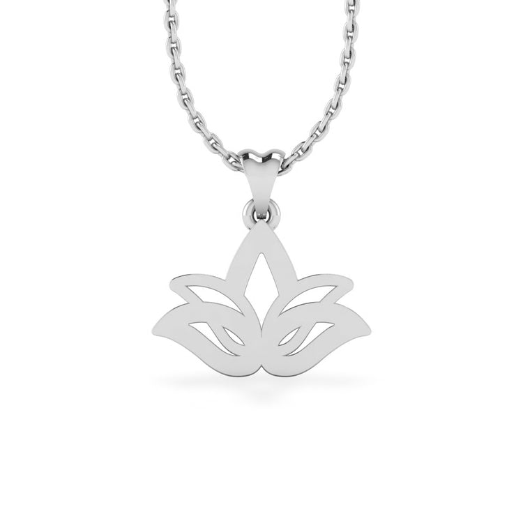Lotus Lab-Grown Diamond + Solid Gold Pendant Necklace