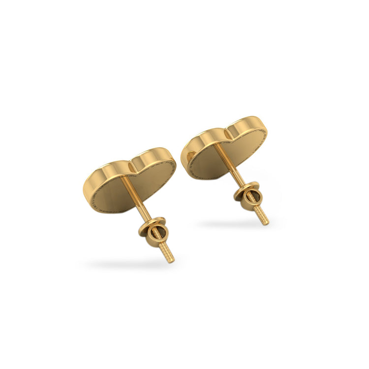 Chubby Heart Lab-Grown Diamond Stud + Solid Gold Earrings