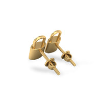 Padlock Lab-Grown Diamond Stud + Solid Gold Earrings