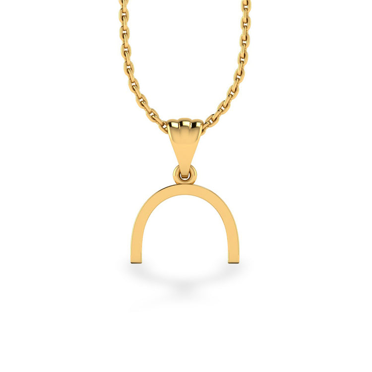 Semi-Circle Lab-Grown Diamond + Solid Gold Pendant Necklace