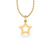 Open Star Lab-Grown Diamond + Solid Gold Pendant Necklace