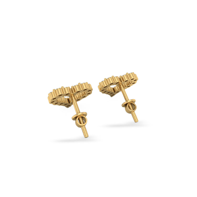 Open Heart Lab-Grown Diamond Stud + Solid Gold Earrings
