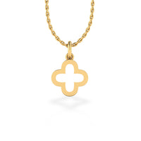 4 Leaf Open Clover Lab-Grown Diamond + Solid Gold Pendant Necklace