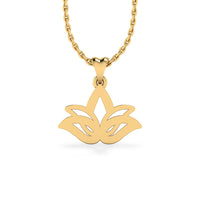 Lotus Lab-Grown Diamond + Solid Gold Pendant Necklace