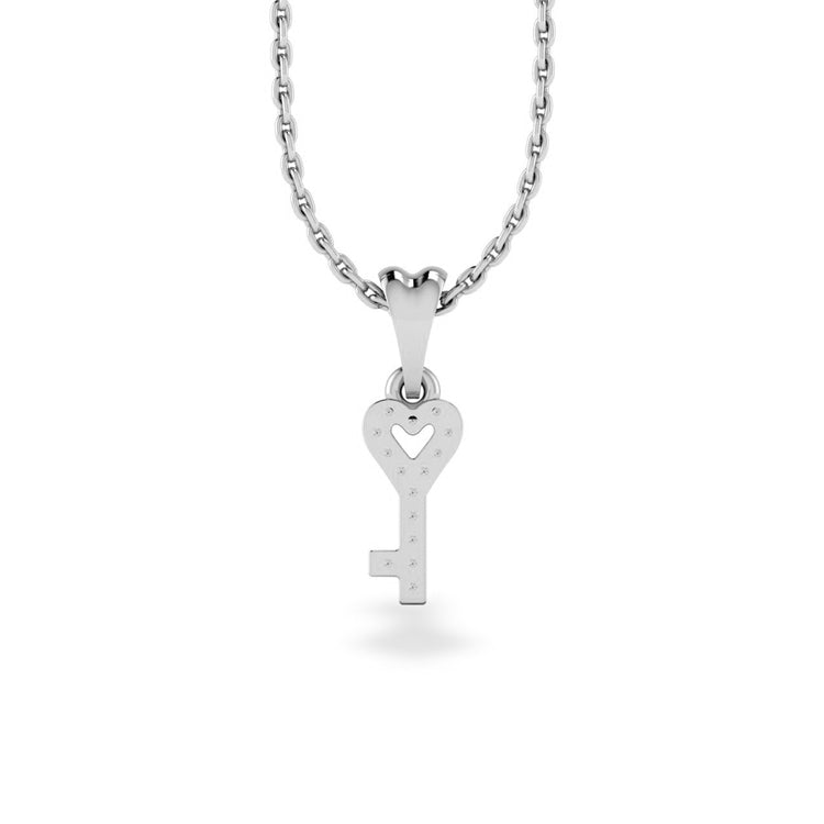 Love is The Key Lab-Grown Diamond + Solid Gold Pendant Necklace