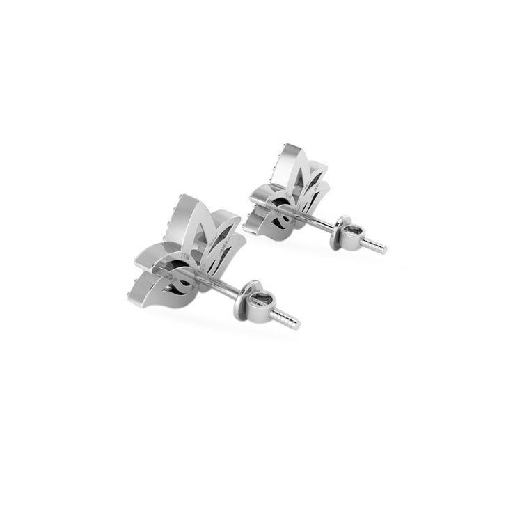 Lotus Stud Lab-Grown Diamond + Solid Gold Earrings
