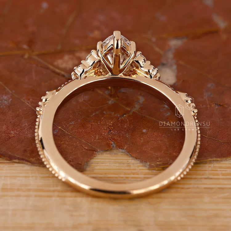 Customise ring in a marquise engagement ring style.
