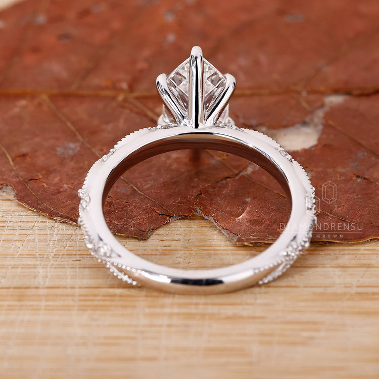 white gold engagement ring with Dutch marquise style.
