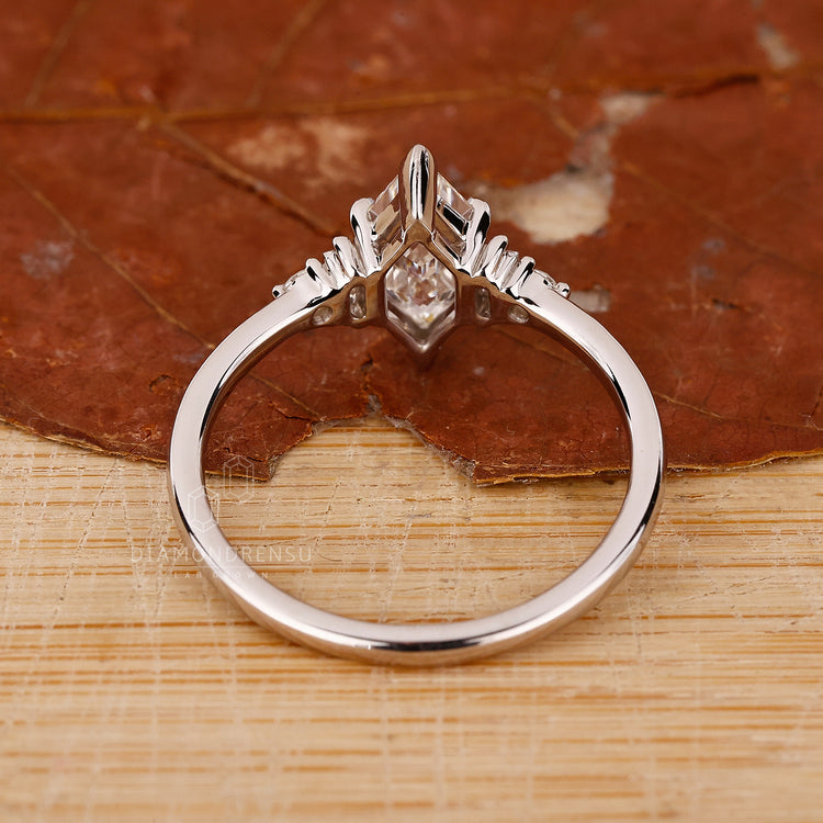 customise ring with hexagon engagement ring style.
