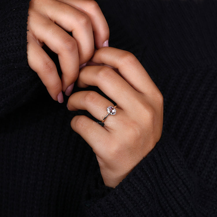 Handmade jewelry styled in 4 prong ring setting.
