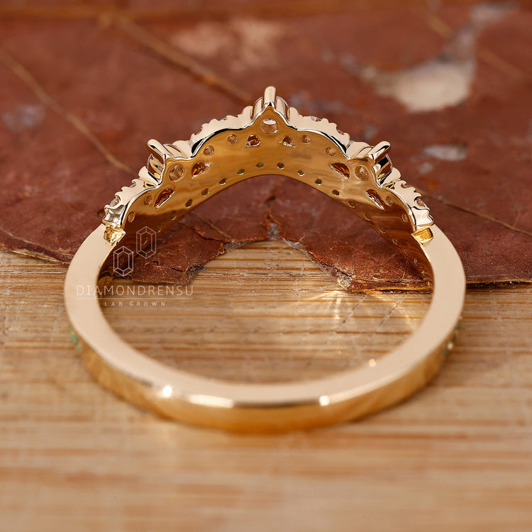 Diamond wedding band with lab grown diamond shine.