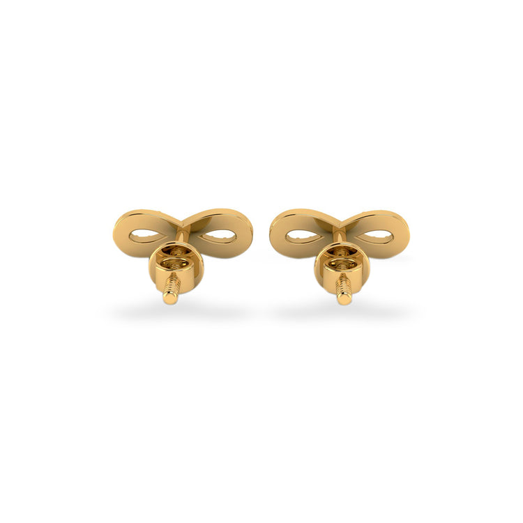 Infinity Symbol Lab-Grown Diamond Stud + Solid Gold Earrings