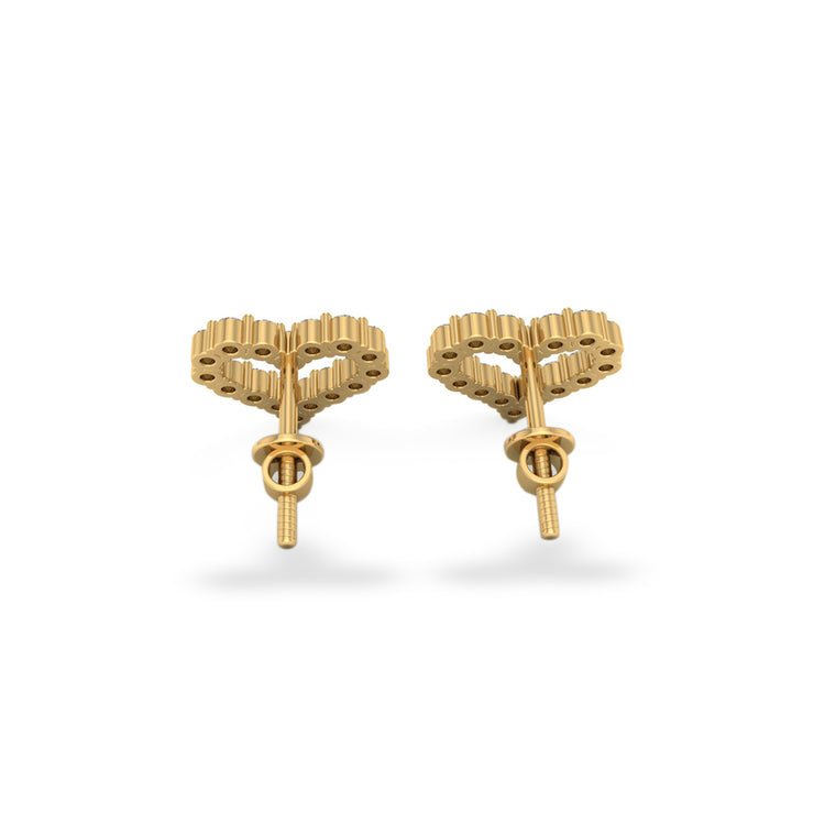 Open Heart Lab-Grown Diamond Stud + Solid Gold Earrings