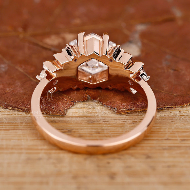 Buy Engagement ring with vintage style details.
