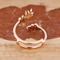 Diamond wedding band with rose gold wedding band.