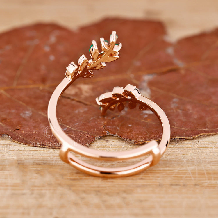 Diamond wedding band with rose gold wedding band.