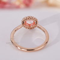 Buy engagement ring with pink diamond and rose gold band.
