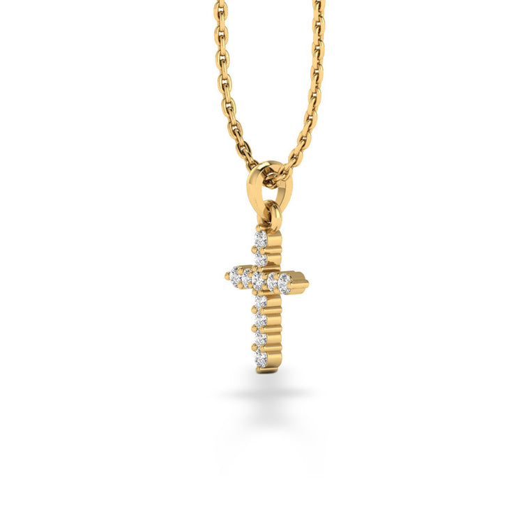 Cross Lab-Grown Diamond + Solid Gold Pendant Necklace