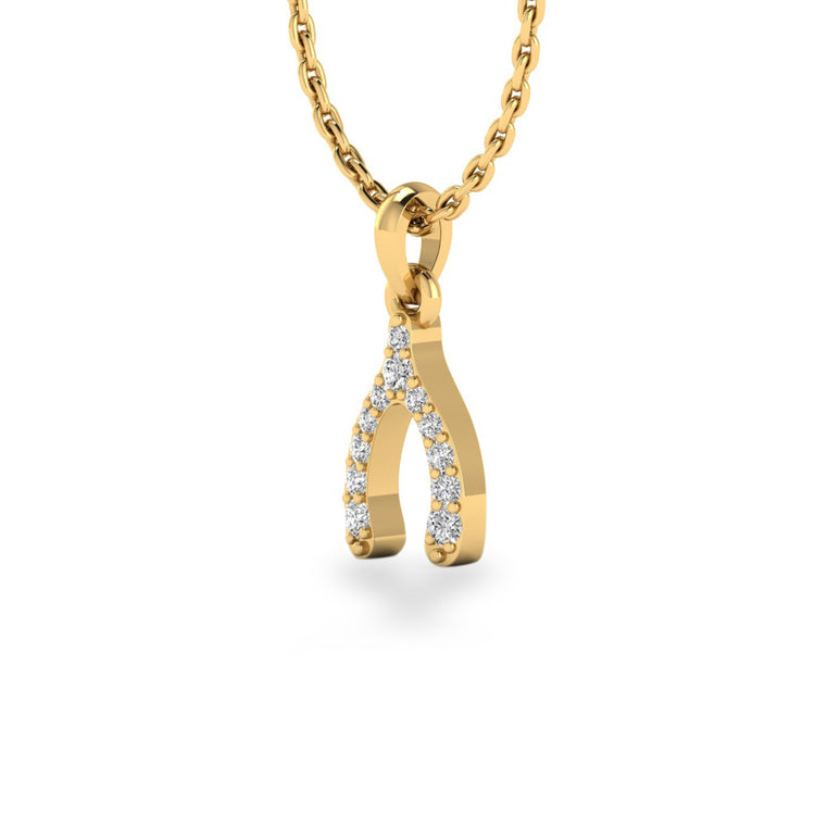 Make a Wishbone Lab-Grown Diamond + Solid Gold Pendant Necklace