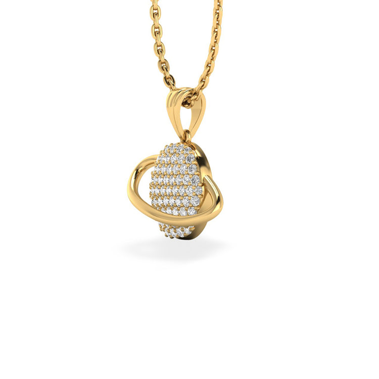 Planet Lab-Grown Diamond + Solid Gold Pendant Necklace